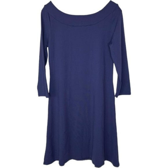 TravelSmith Popover A-Line Knit Dress - Navy Blue - S - Picture 4 of 8
